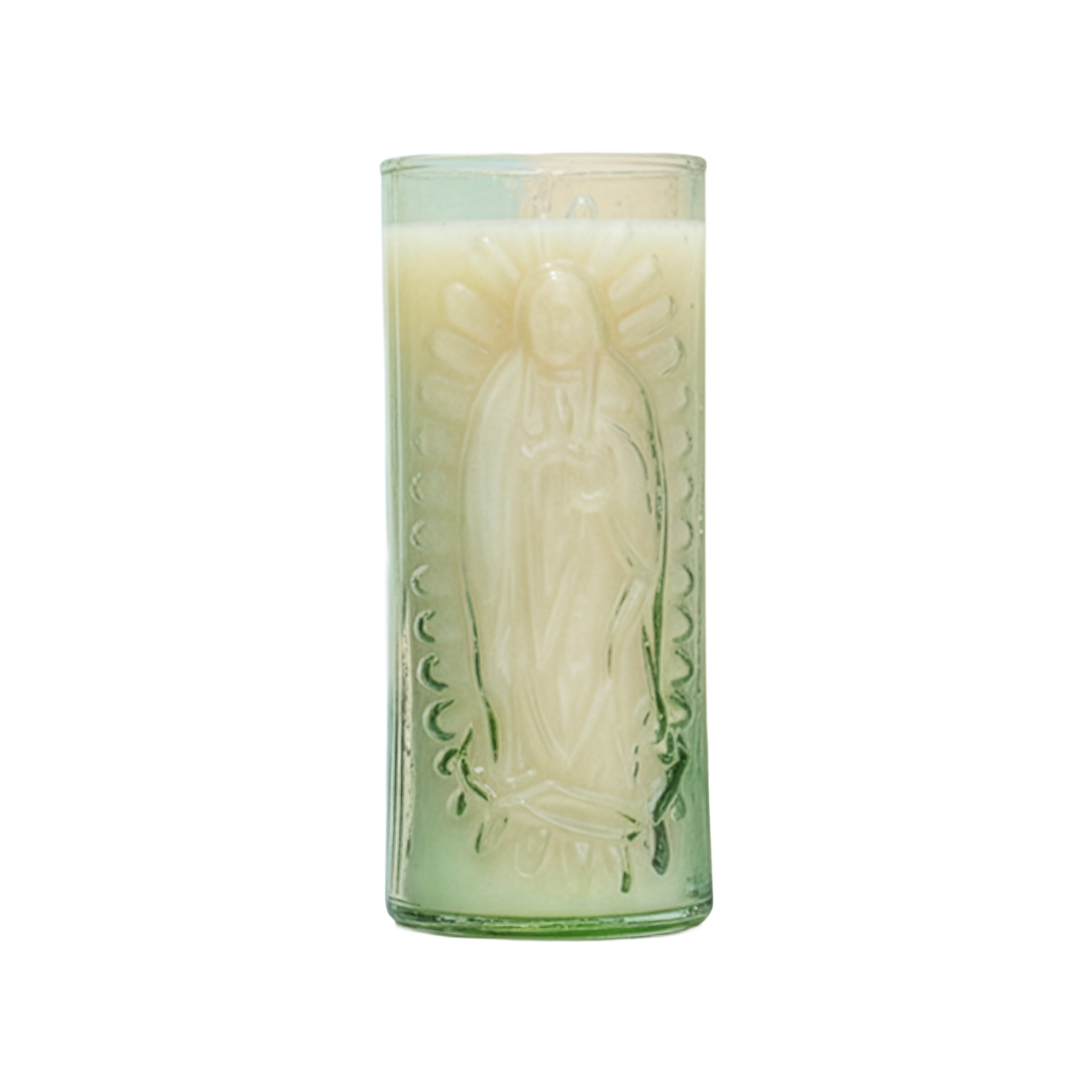 Lady Guadalupe Tinted Glass Candle - Green