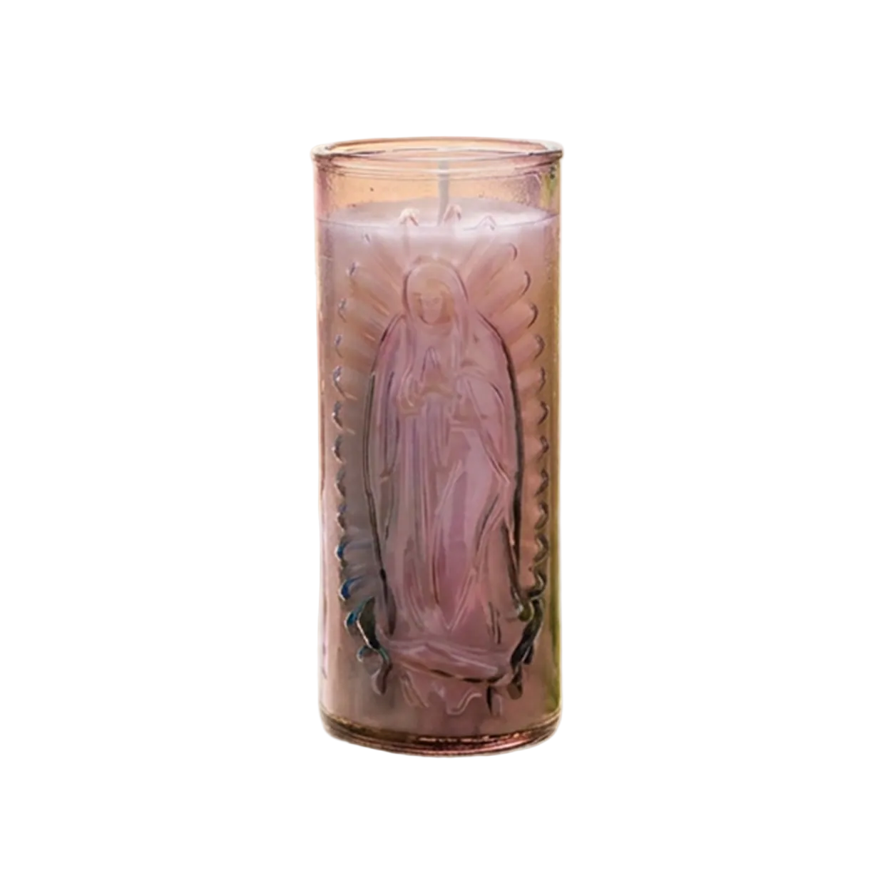Lady Guadalupe Tinted Glass Candle - Purple